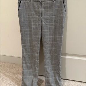 Ann Taylor Gray Plaid Ankle Pants